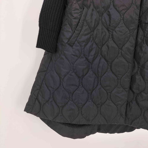 コハク KOHAKU キルティング ニット 切替 裏ボア ノーカラー コート レディース JPN:2