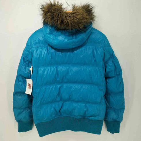 ユニクロ UNIQLO 00s OLD Y2K archive ファーフード プレミアム ダウジャケット 光沢 メンズ JPN:S