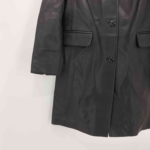 ラムレザー ノーカラー コート レディース JPN:S