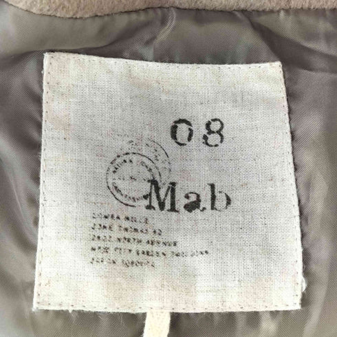 ゼロハチマブ 08Mab ウール ステンカラーコート レディース