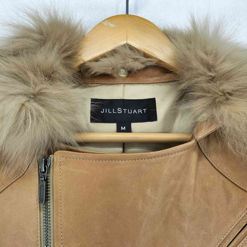 ジルスチュアート JILLSTUART lamb leather ラムレザー フォックスファー付きダブルライダースジャケット レディース JPN:M