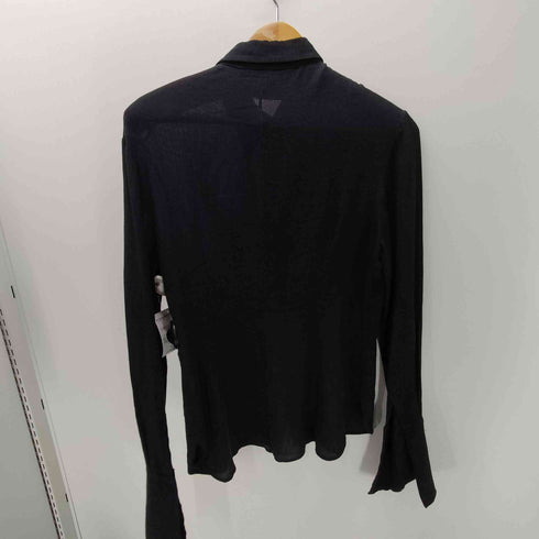 ドルチェアンドガッバーナ DOLCE&GABBANA 90S BASIC イタリア製 ビスコース コットン デカ襟 ダブルカフス L/S シャツ レディース EUR:46