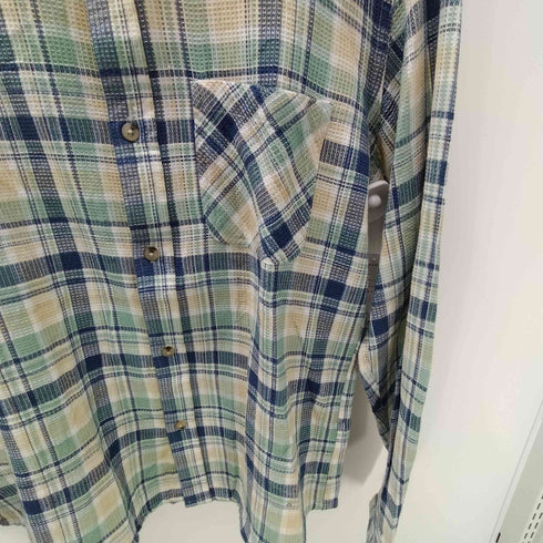 アルカルザ ALCARZA WASHABLE マドラスチェック ワッフル L/S シャツ メンズ import:XL