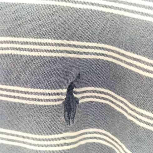 ポロバイラルフローレン Polo by RALPH LAUREN 90-00s ポニー刺繍 ボーダー コットン クルーネック半袖 Tシャツ メンズ XXL