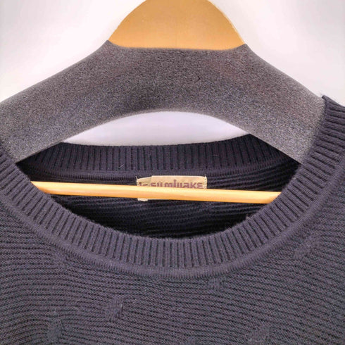 イッセイミヤケ ISSEY MIYAKE 70-80s オールスタイルタグ 刺繍デザインクロップドニットセーター レディース