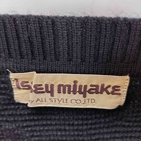 イッセイミヤケ ISSEY MIYAKE 70-80s オールスタイルタグ 刺繍デザインクロップドニットセーター レディース