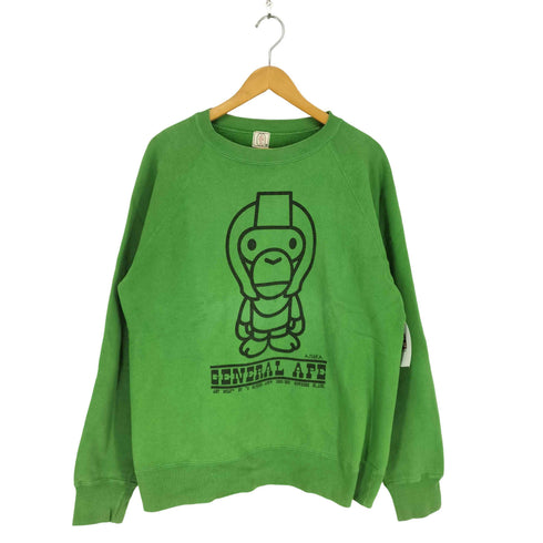 アベイシングエイプ A BATHING APE 90s 初期タグ BABY MILO ラグランスリーブスウェット メンズ L