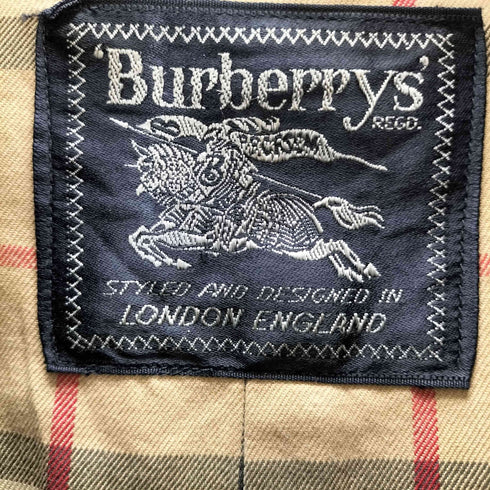 バーバリーズ BURBERRYS 80s 英国製 裏地ノバチェック トレンチコート 玉蟲 玉虫 メンズ