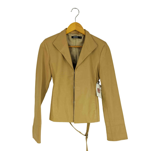 ダナキャランニューヨーク DKNY フック ラムレザー ジャケット レディース US:6