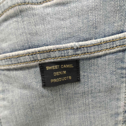 Sweet Camel ウエストリブ ワイドフレアー ストレッチ デニム パンツ レディース JPN:M