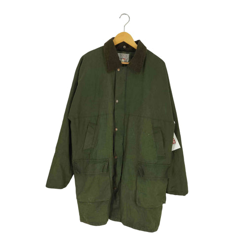 AVOCA COLLECTION 80S アイルランド製 裏地チェック 襟コーデュロイ フラップポケット オイルドジャケット メンズ import:XXL