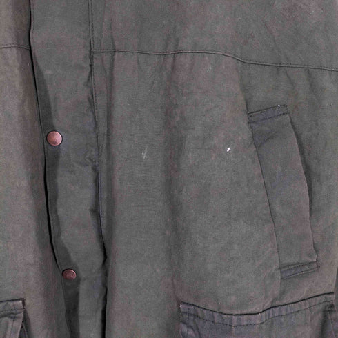 AVOCA COLLECTION 80S アイルランド製 裏地チェック 襟コーデュロイ フラップポケット オイルドジャケット メンズ import:XXL