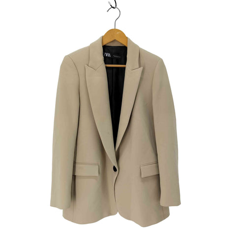 ザラ ZARA ポインテッドラペルブレザー シングルボタン テーラードジャケット レディース import:S