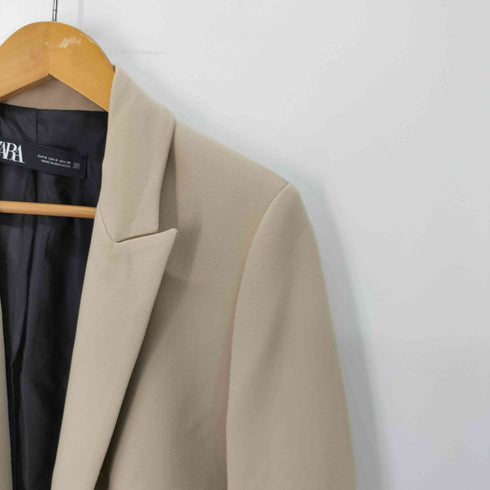 ザラ ZARA ポインテッドラペルブレザー シングルボタン テーラードジャケット レディース import:S