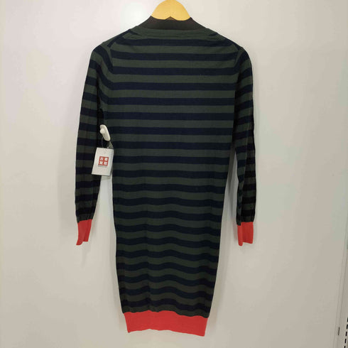 ポールスミスブラック Paul Smith BLACK ウール100 ボーダー ニット ロング ワンピース レディース JPN:L