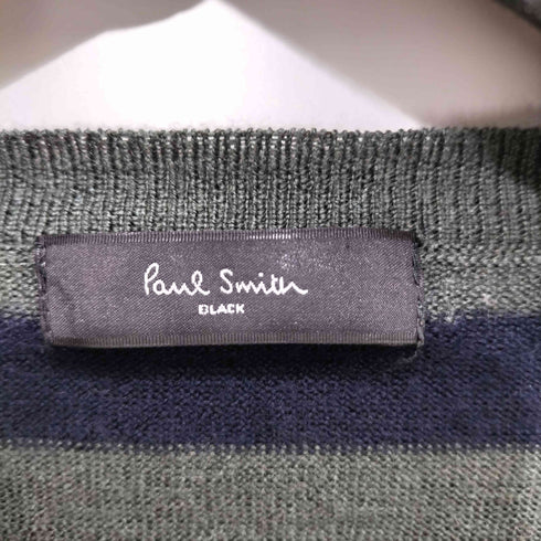 ポールスミスブラック Paul Smith BLACK ウール100 ボーダー ニット ロング ワンピース レディース JPN:L