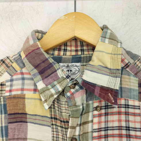 ブルックスブラザーズ BROOKS BROTHERS SPORT SHIRT パッチワークシャツ 半袖 ボタンダウン メンズ import:L