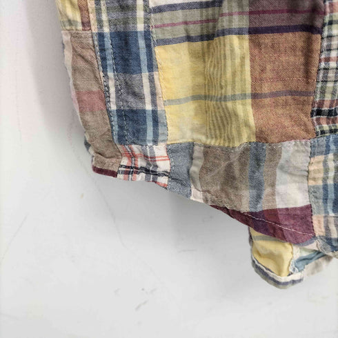 ブルックスブラザーズ BROOKS BROTHERS SPORT SHIRT パッチワークシャツ 半袖 ボタンダウン メンズ import:L