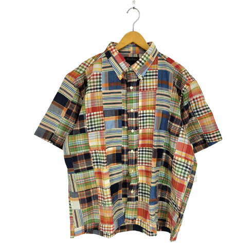 ブルックスブラザーズ BROOKS BROTHERS パッチワークシャツ 半袖 ボタンダウン メンズ import:XL