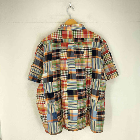 ブルックスブラザーズ BROOKS BROTHERS パッチワークシャツ 半袖 ボタンダウン メンズ import:XL