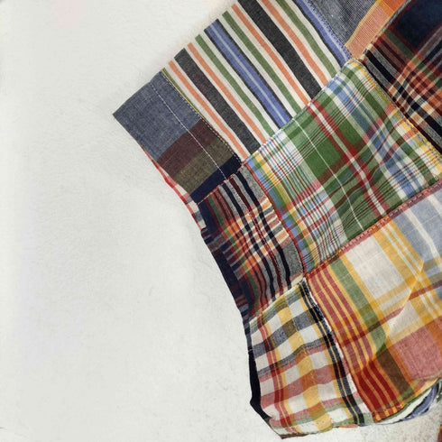 ブルックスブラザーズ BROOKS BROTHERS パッチワークシャツ 半袖 ボタンダウン メンズ import:XL