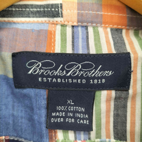 ブルックスブラザーズ BROOKS BROTHERS パッチワークシャツ 半袖 ボタンダウン メンズ import:XL