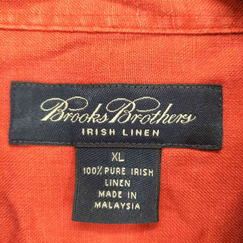 ブルックスブラザーズ BROOKS BROTHERS リネン100%半袖シャツ メンズ import:XL