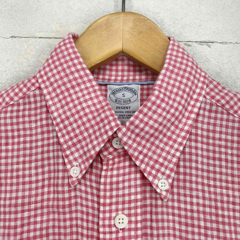 ブルックスブラザーズ BROOKS BROTHERS ギンガムチェックボタンダウンシャツ メンズ import:S