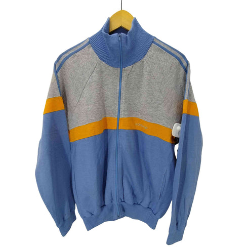 アディダス adidas 70S フランス製 PRODUCTION VENTEX フェルトロゴ スイッチングカラー アクリル ジップアップ トラック ジャケット ジャージ メンズ 180