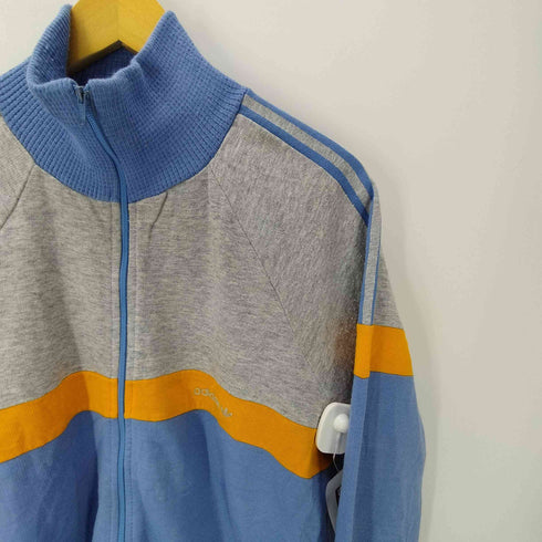 アディダス adidas 70S フランス製 PRODUCTION VENTEX フェルトロゴ スイッチングカラー アクリル ジップアップ トラック ジャケット ジャージ メンズ 180