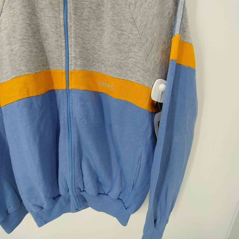 アディダス adidas 70S フランス製 PRODUCTION VENTEX フェルトロゴ スイッチングカラー アクリル ジップアップ トラック ジャケット ジャージ メンズ 180