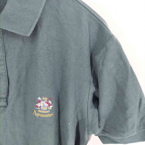 アクアスキュータム AQUASCUTUM ロゴ刺繍 鹿の子 S/Sポロシャツ メンズ JPN:XL