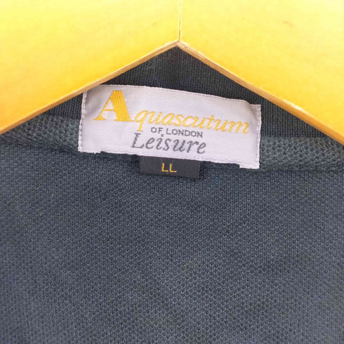 アクアスキュータム AQUASCUTUM ロゴ刺繍 鹿の子 S/Sポロシャツ メンズ JPN:XL