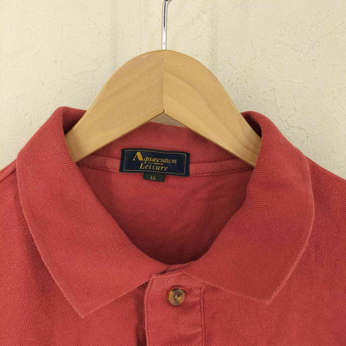 アクアスキュータム AQUASCUTUM ロゴ刺繍 鹿の子 L/Sポロシャツ メンズ JPN:XL