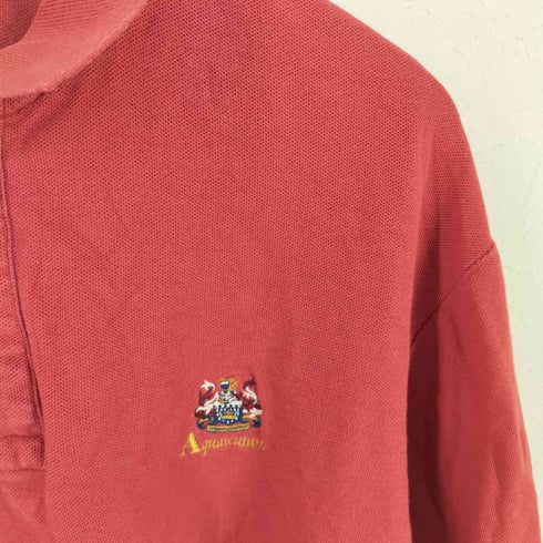 アクアスキュータム AQUASCUTUM ロゴ刺繍 鹿の子 L/Sポロシャツ メンズ JPN:XL