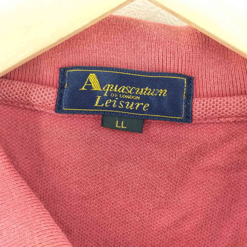 アクアスキュータム AQUASCUTUM ロゴ刺繍 鹿の子 L/Sポロシャツ メンズ JPN:XL