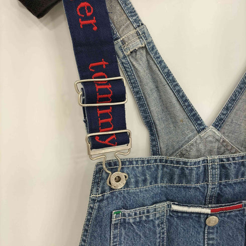 トミージーンズ tommy jeans ロゴストラップ デニムオーバーオール レディース S