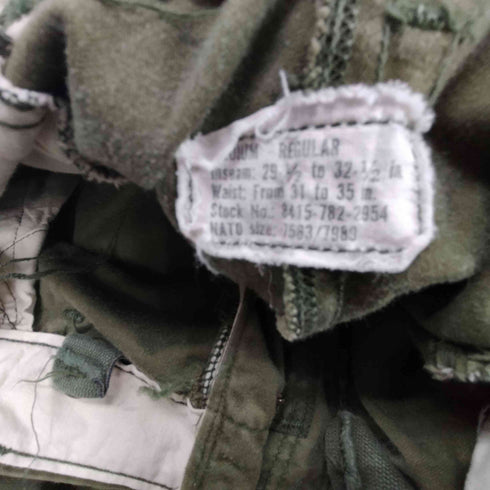 ユーエスアーミー U.S. ARMY 70S COLD WEATHER M-65 WINFIELD MFG社製 SHADE 107 ナイロン コットン ミリタリー カーゴ パンツ 1972年製 メンズ MEDIUM REGULAR