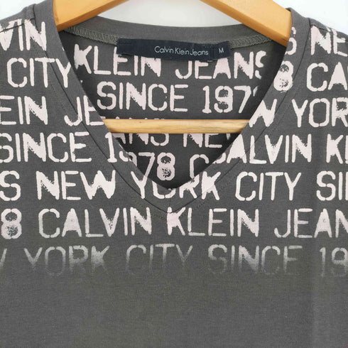 カルバンクラインジーンズ Calvin Klein Jeans ロゴプリント Vネックカットソー メンズ import:M