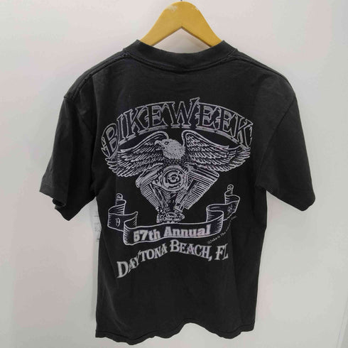 90S RUGGED TEE'S USA製 57TH ANNUAL BIKE WEEK ホーク 鷹 バイクウィーク 両面 プリント Tシャツ 袖シングル メンズ import:M