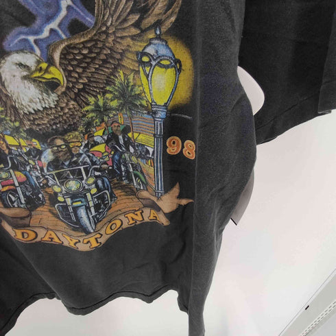 90S RUGGED TEE'S USA製 57TH ANNUAL BIKE WEEK ホーク 鷹 バイクウィーク 両面 プリント Tシャツ 袖シングル メンズ import:M