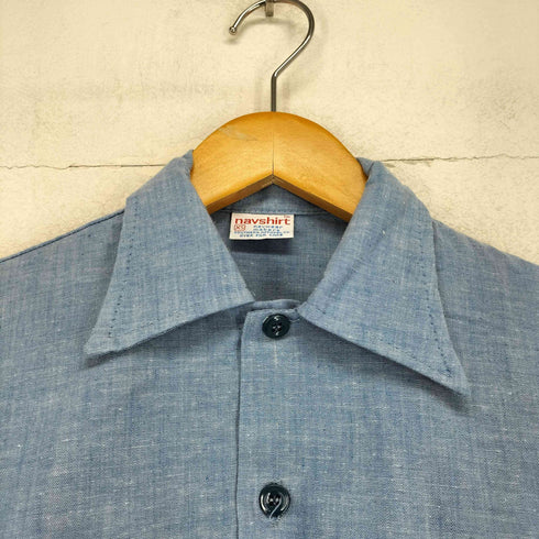 ユーエスネイビー U.S.NAVY navshirt MADE IN USAデザインシャンブレーシャツ メンズ import:XS