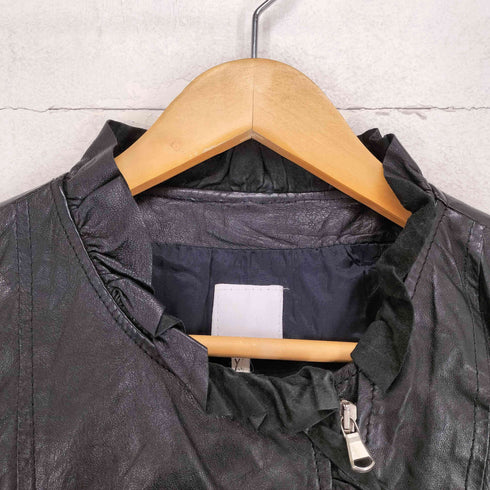 IMPERIAL MADE IN ITAKY cow leather 比翼デザインカウレザージャケット レディース