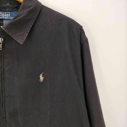 ポロバイラルフローレン Polo by RALPH LAUREN 90S 裏地グラフチェック ポニー 刺繍 スムースポリ アクションプリーツ スウィングトップ ブルゾン ジャケット メンズ import:M