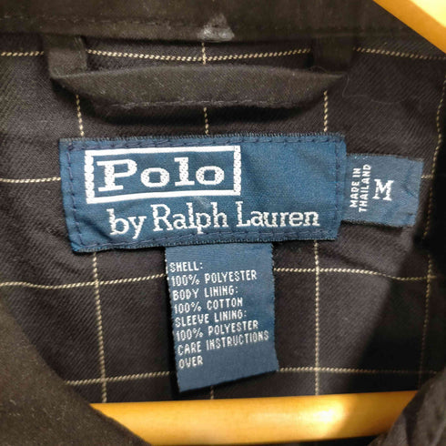 ポロバイラルフローレン Polo by RALPH LAUREN 90S 裏地グラフチェック ポニー 刺繍 スムースポリ アクションプリーツ スウィングトップ ブルゾン ジャケット メンズ import:M
