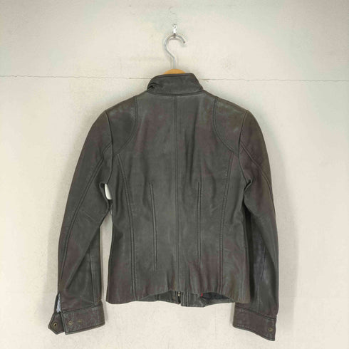 バナナリパブリック BANANA REPUBLIC lamb leather ラムレザー比翼シングルライダースジャケット レディース XS
