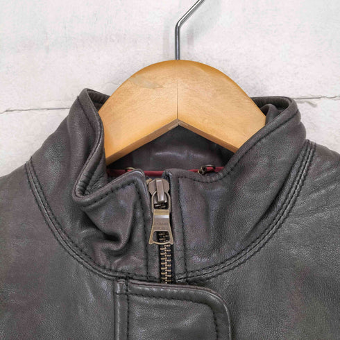 バナナリパブリック BANANA REPUBLIC lamb leather ラムレザー比翼シングルライダースジャケット レディース XS