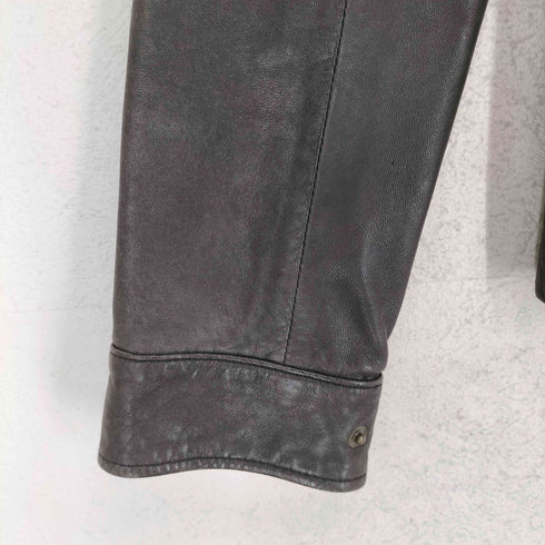 バナナリパブリック BANANA REPUBLIC lamb leather ラムレザー比翼シングルライダースジャケット レディース XS