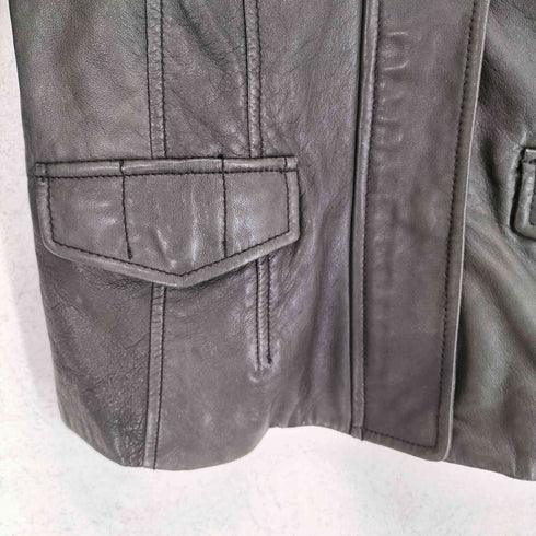 バナナリパブリック BANANA REPUBLIC lamb leather ラムレザー比翼シングルライダースジャケット レディース XS