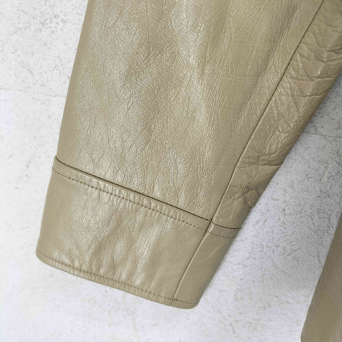 ボールジー BALLSEY cow leather カウレザーショート比翼ステンカラーコート レディース